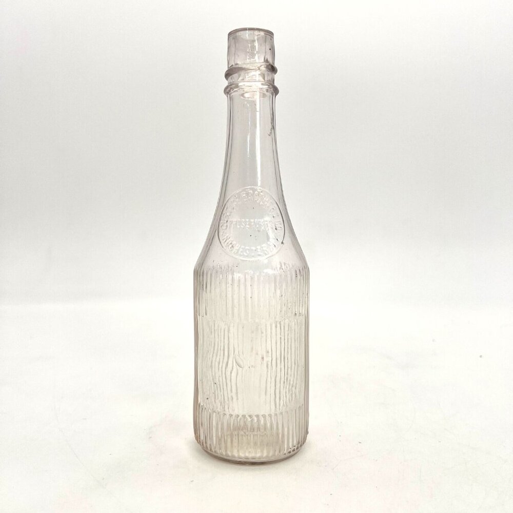 Vintage Condiment Glass Bottle Ribbed Embossed Curtice Brothers Co. Rochester NY